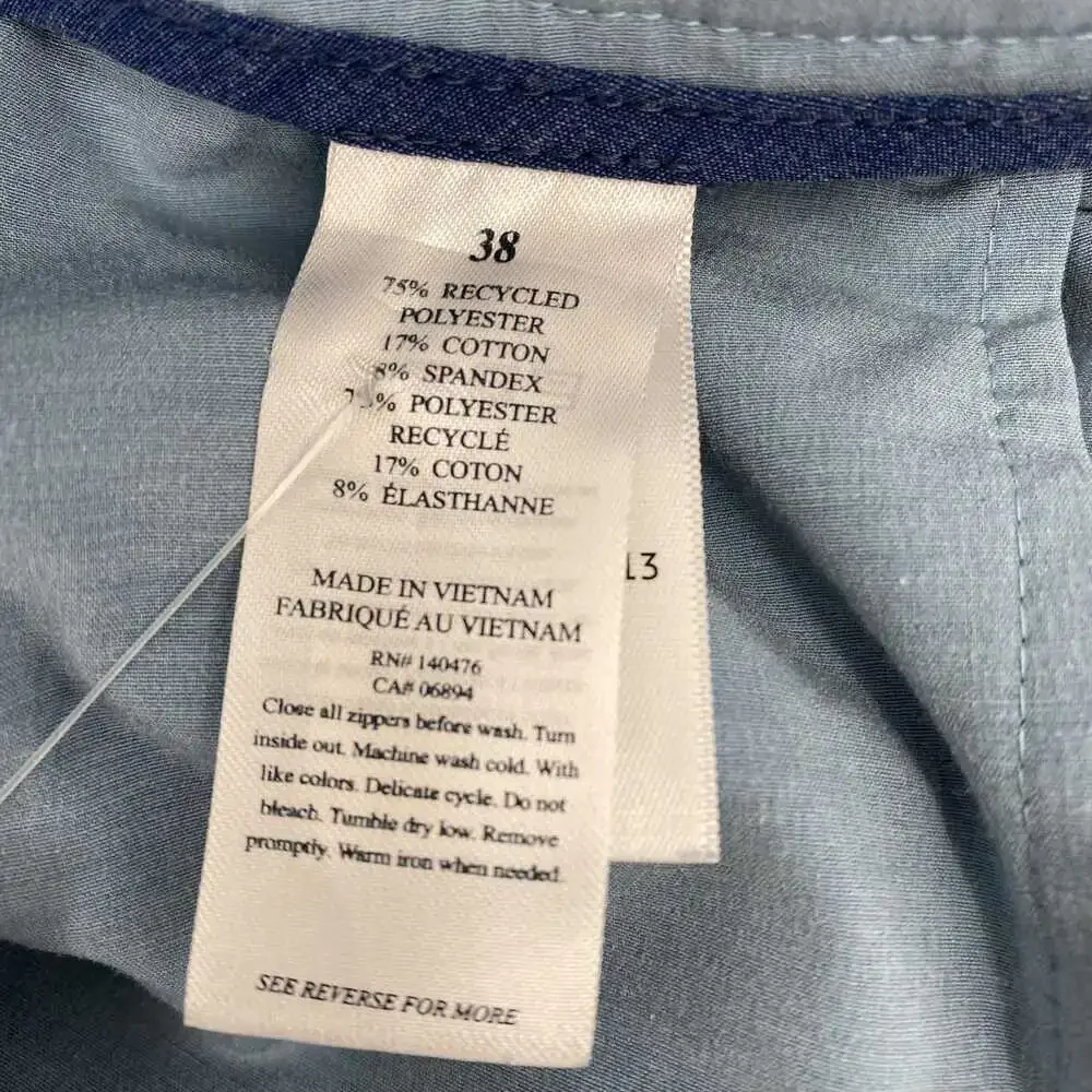 Faherty Blue Flat Front Shorts | Size 38 - Classic Comfort